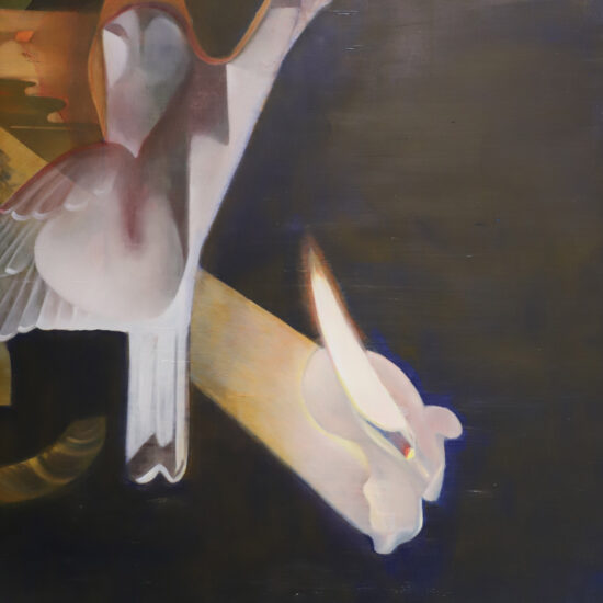 Madeleine Kelly Listen to the Ground (diptych), 2024 Oil on polyester 92 x 76cm (right panel)