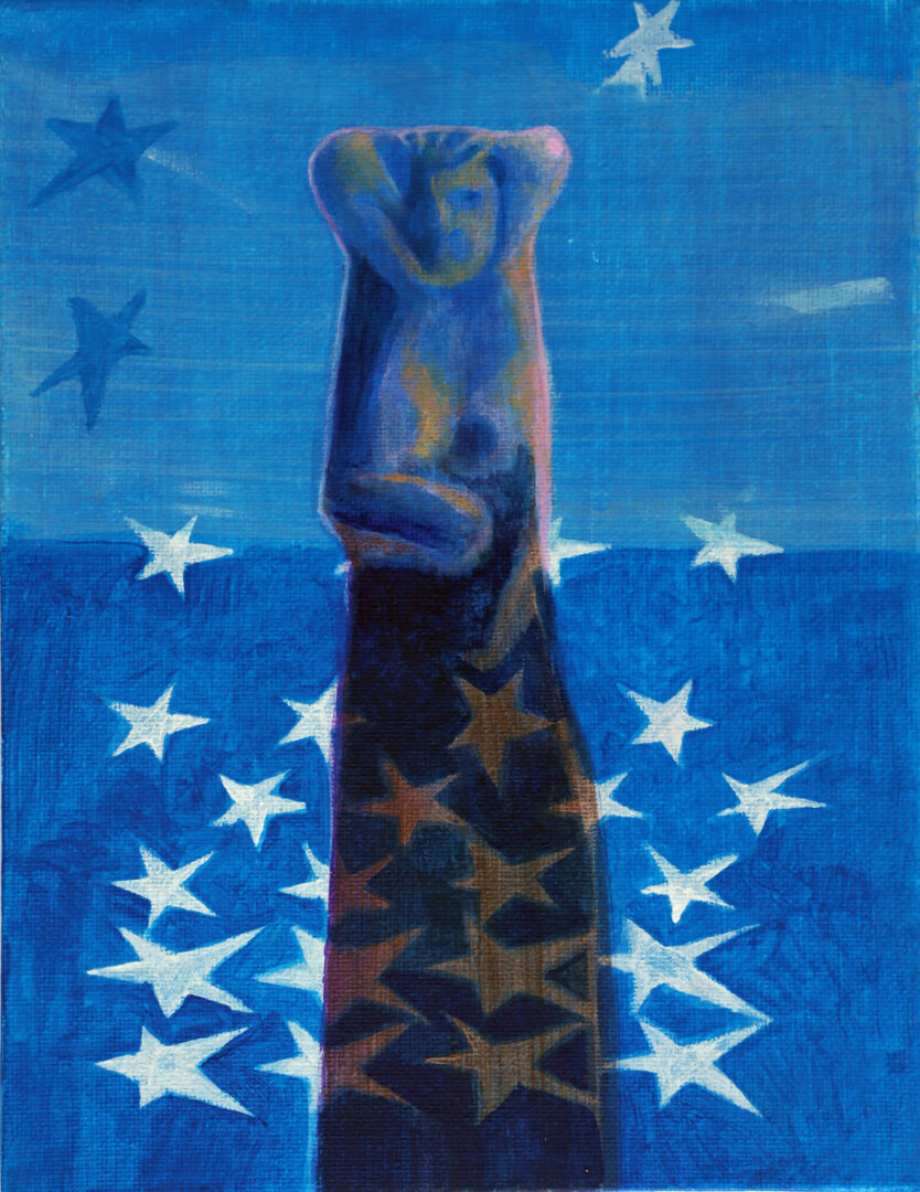 Madeleine Kelly Pregnant Goddess 2023 Oil and acrylic on canvas board 23 x 18 cm